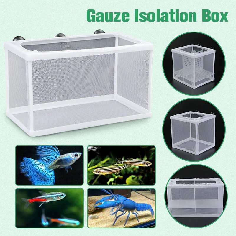 

Separation Net Plastic Frame Breeder Box Fry Hatchery Incubator Mesh Fish Breeding Box with Suction Cup for Aquarium