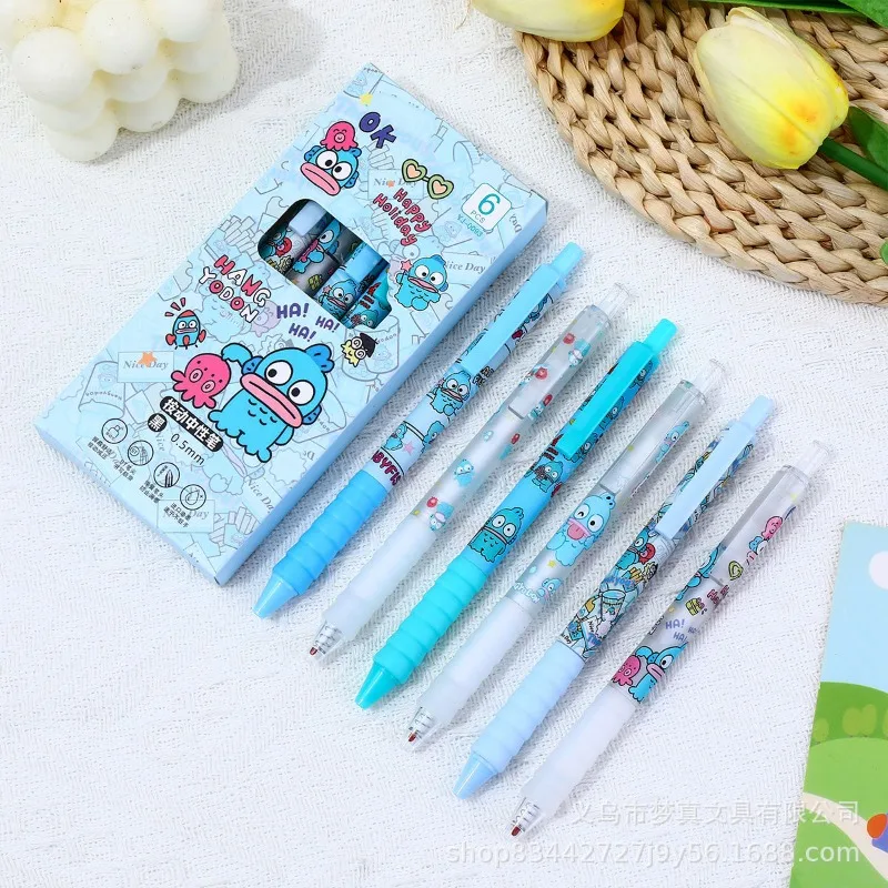 

Gel Pens Cartoon New Pressing Pen Black Water Ink 0.5mm Cute Signature Pen Stationery Student Gift