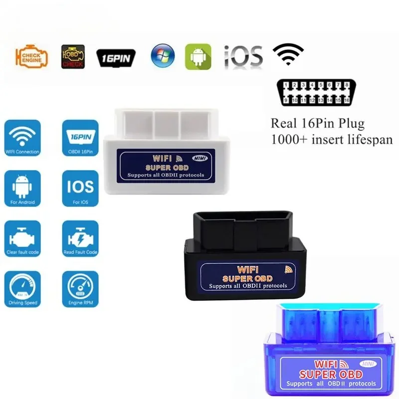 

Новый Super Mini ElM327 Wi-Fi OBD2 адаптер ELM327 WiFi OBD2 автоматический сканер кода для IOS Iphone ELM327 Wi-Fi V1.5 автомобильный диагностический инструмент