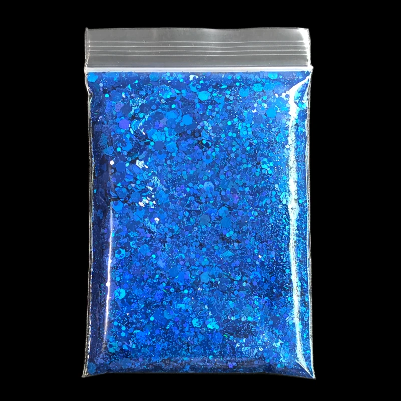 20g/bag Mix Size Hexagon Nail Glitter Sequins Laser Holographic Chunky Manicure Glitter Holographic Chameleon Glitter Pigment