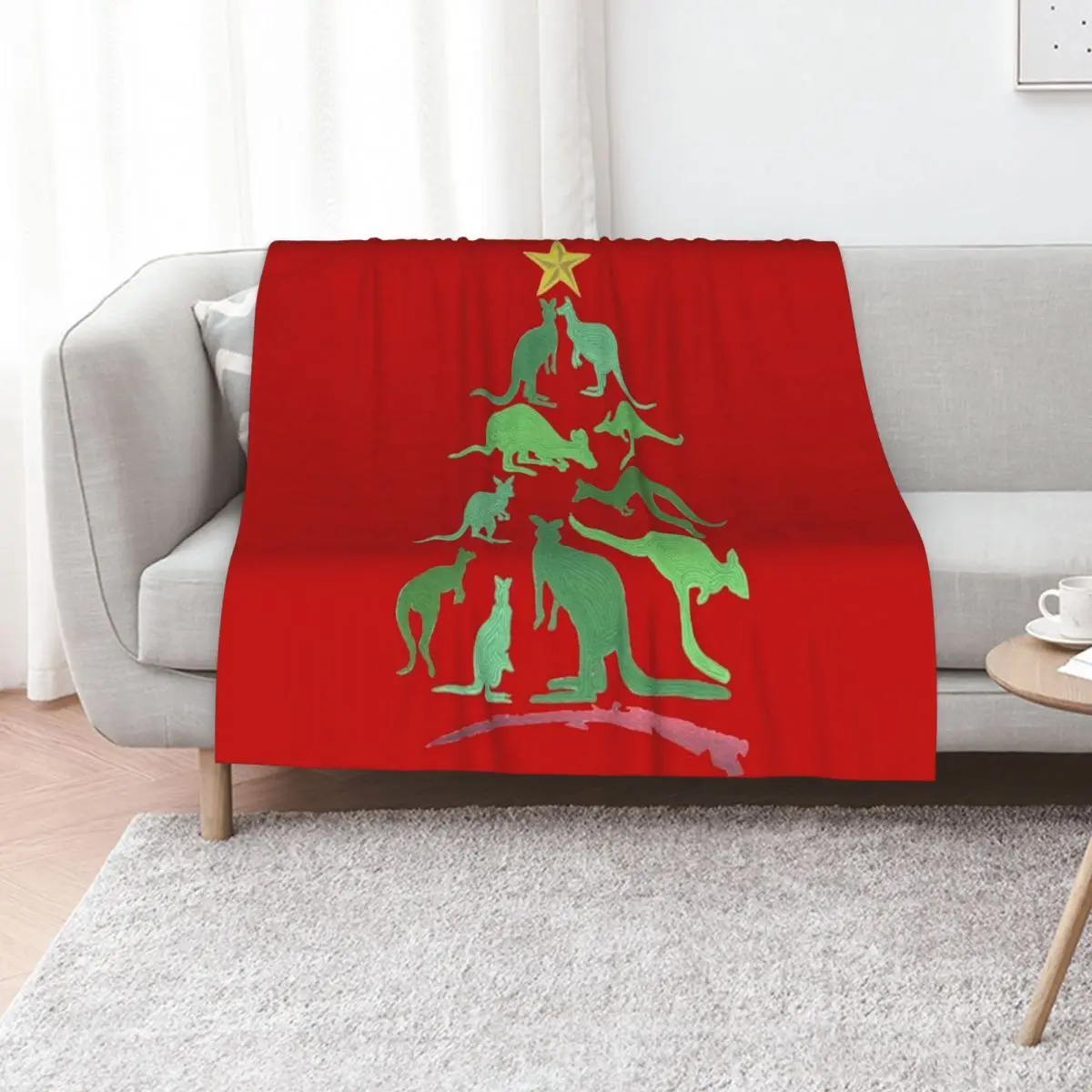 Kangaroo Christmas Throw Blanket Bed linens blankets ands Luxury St Quilt Warm Travel Blankets