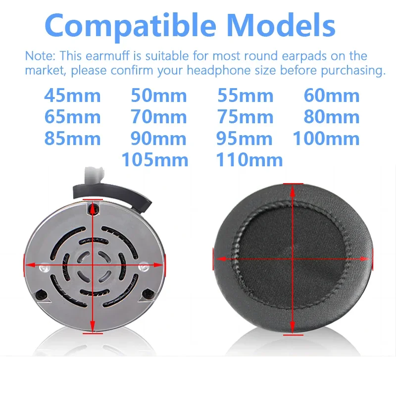 Kutou Ohr polster Abdeckungen Ersatz Kopfhörer runde Ohr polster 45mm 50mm 55mm 60mm 65mm 70mm 75mm 80mm 85mm 90 95 105 110mm mm