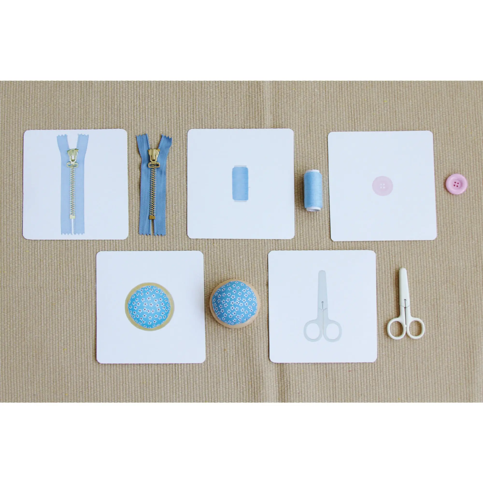 Objects with Identical Cards - Sewing Items Montessori Language Activity