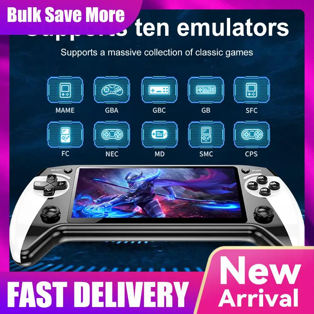 

Портативная игровая консоль X9, 5,5-дюймовый HD-экран, несколько языков, ретро-аркадное видео GBA с 8 симуляторами, 20 000 игр