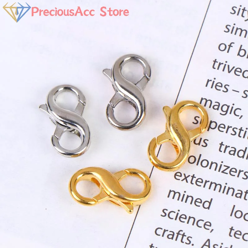 10Pcs Figure Eight Lobster Clasps Jewelry Connectors For DIY Necklace Bracelet Making Accessories
