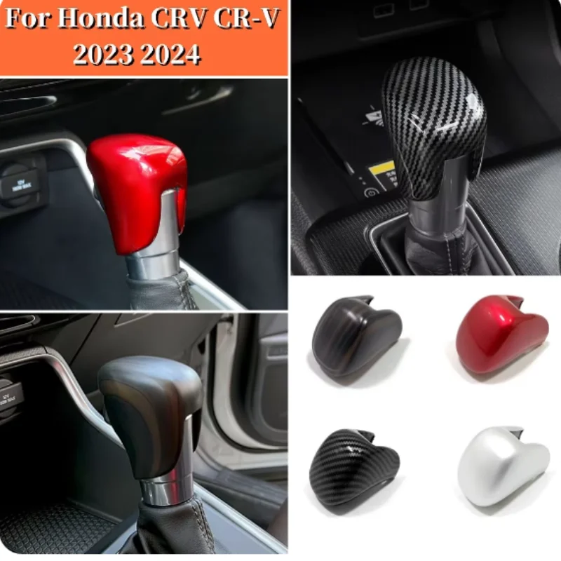 

Car Gear Shift Knob Head Cover Trim Carbon Fiber Gears Covers Sticker Interior Mouldins Accessories For Honda CRV CR-V 2023 2024