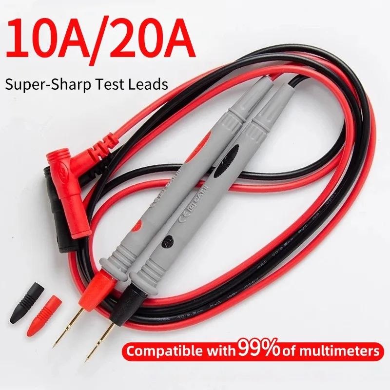 Multimeter Test Leads Extra Sharp Steel Needle Extended Universal Fine Tip PVC/Silicone Anti-Freeze Probe Accessories