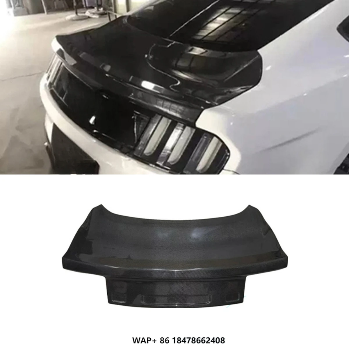 

Real Carbon Fiber Look Car Rear Trunk Lid Luggage Compartment Lid For Ford Mustang 2015-2022 Body Kit Modification Part