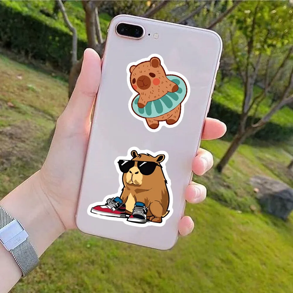 10/30/50Pcs Cute Animal Capybara Cartoon Graffiti Stickers For Phone Helmet Guitar Laptop Water Cup Waterproof Decals Kids Toy