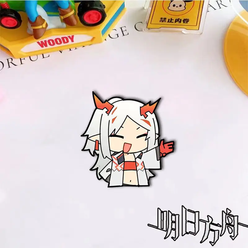 4 pçs anime arknights crachá broche pino shu g crepúsculo nian roupas mochila decoração lapela etiqueta de peito personalizada