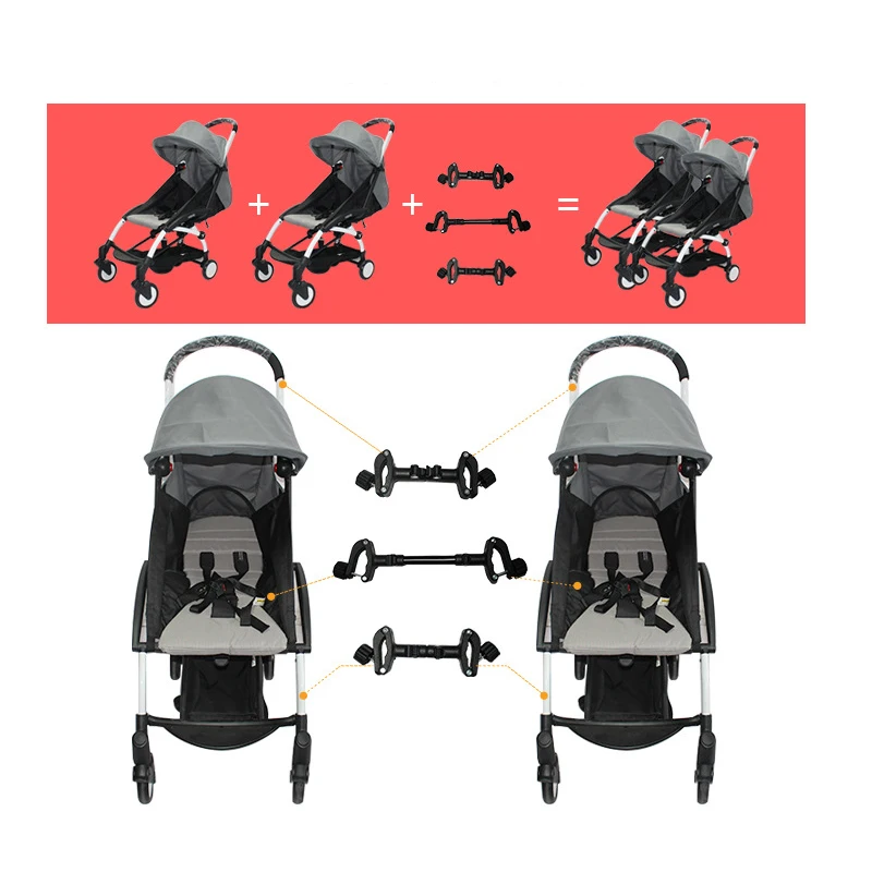 Twin Baby Stroller Detachable Connector Same Model Lightweight Folding Baby Stroller