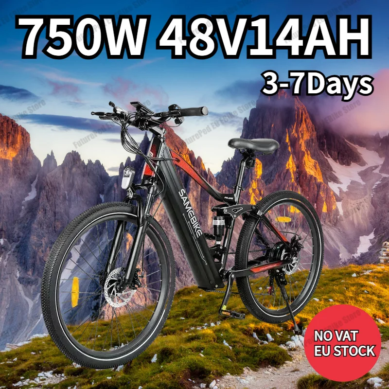 E Bike 750W Motor 48V14AH Hidden Lithium Battery City Adult Electric Bicycle 26-Inch Tire Mountain Hydraulic Brake Electric Bike