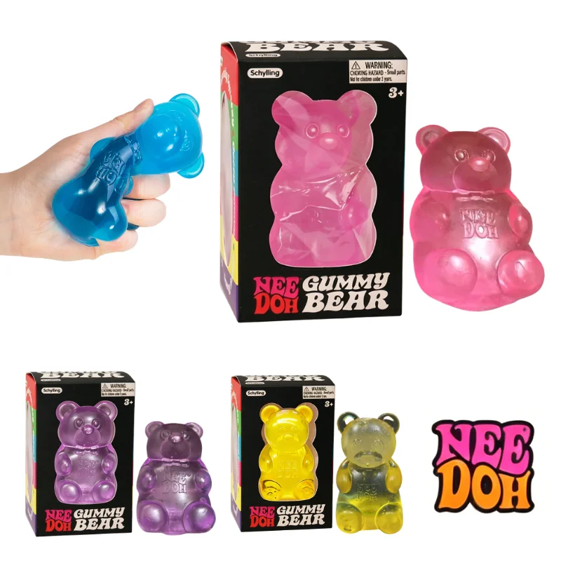Schylling Maltose Bärenform Weiches Sensorisches Fidget-Spielzeug Stressabbau Schreibtisch-Dekoration für Büro und Zuhause