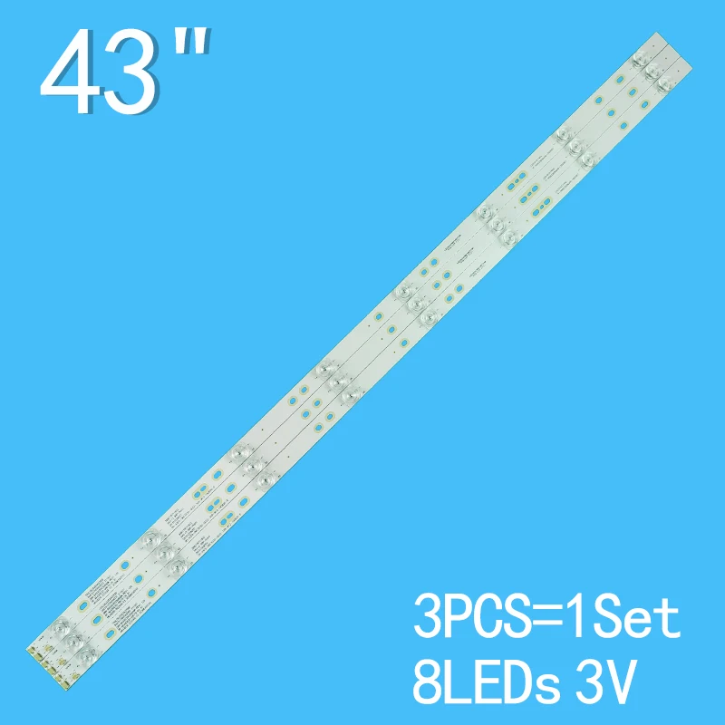 LED Backlight strip 8 lamp For 43'' TV CRH-B43303003086BK-REV1.1 LE43AL88K88 RF-AE430E30-0801S-06 LE43AL88K20 LE43A31 43A6