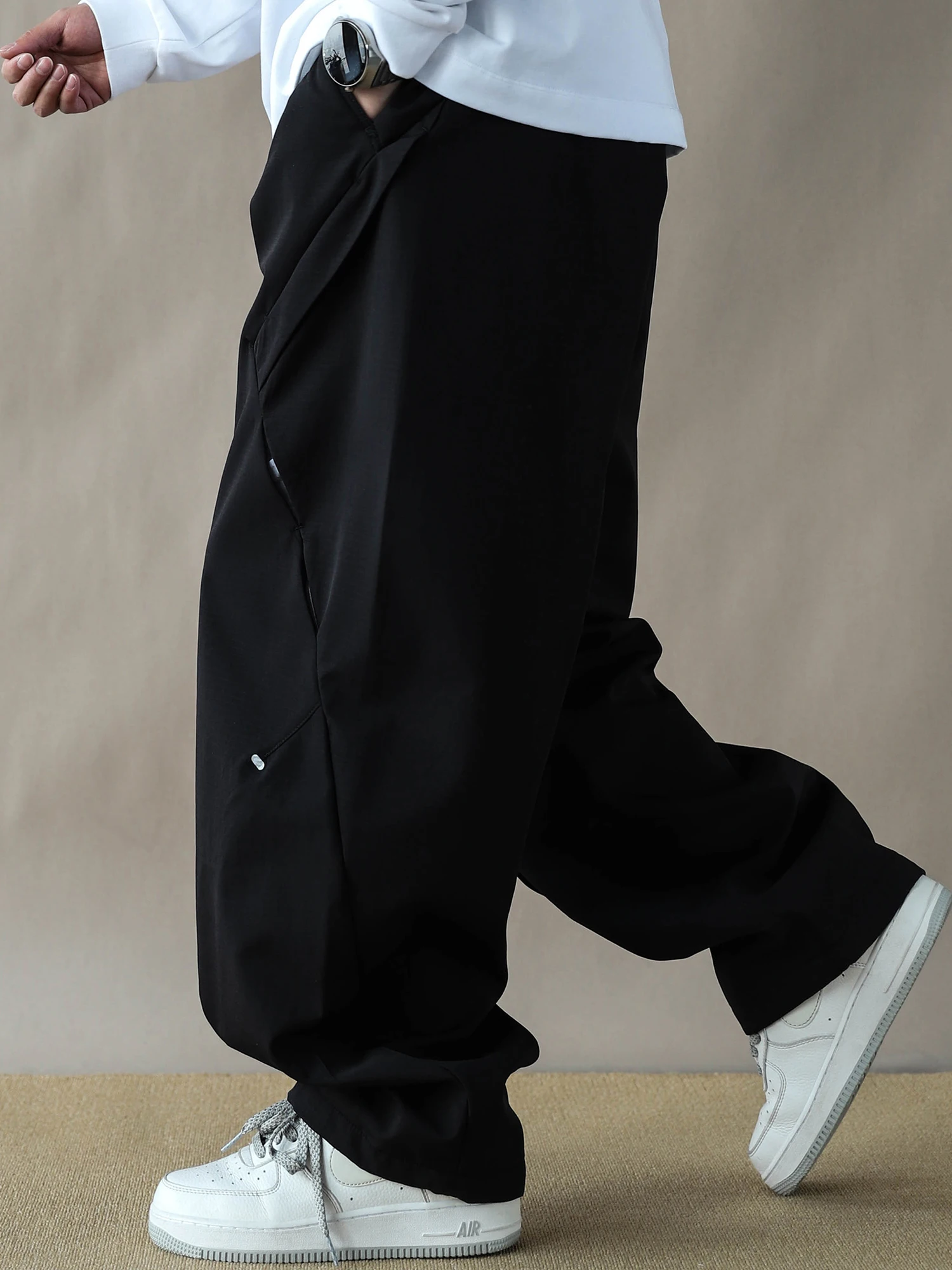 

Thiened Fce Lined American Retro Straight Leg Casual Pants Men Loose Wide Leg Bla Workwear Trousers 2025 New Sle