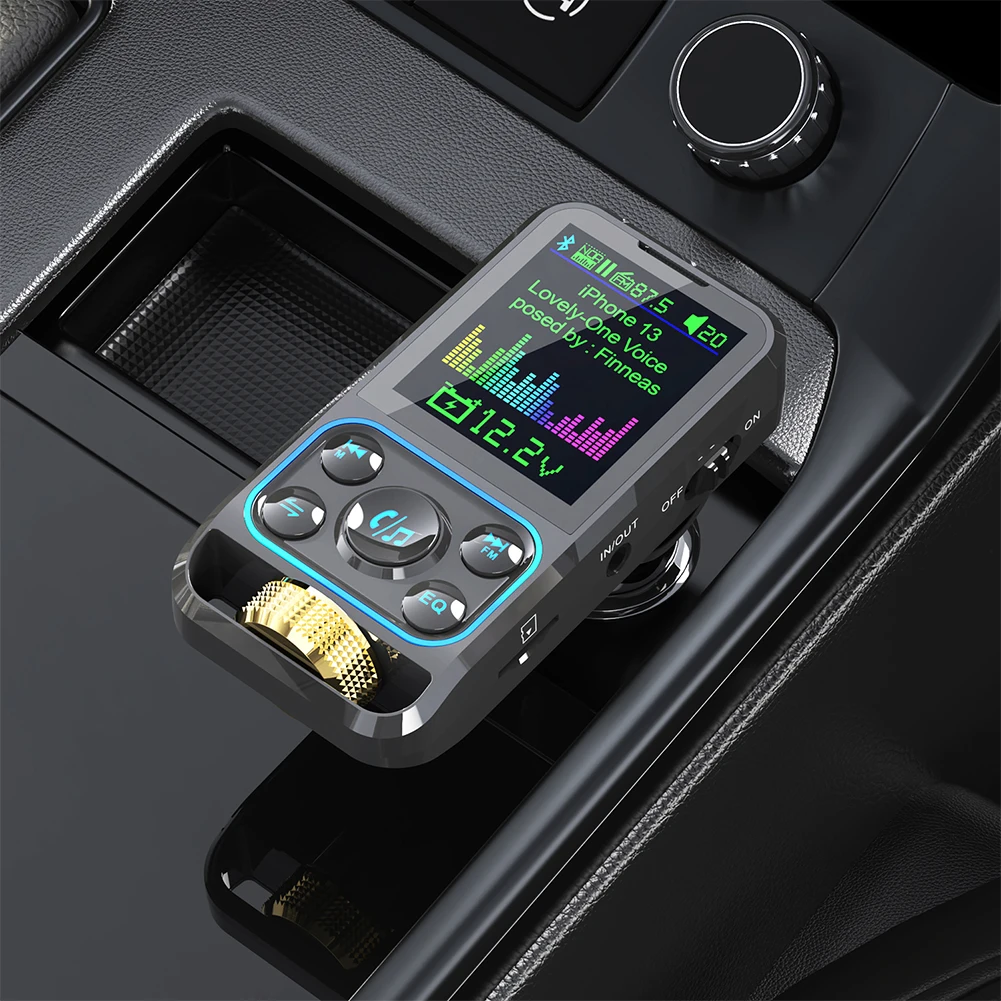 

Fm Transmitter Wireless Car Handsfree Bluetooth-compatible Mp3 Player With Type-c Port Pd Charging 3.1a Dual Display Dropshipp