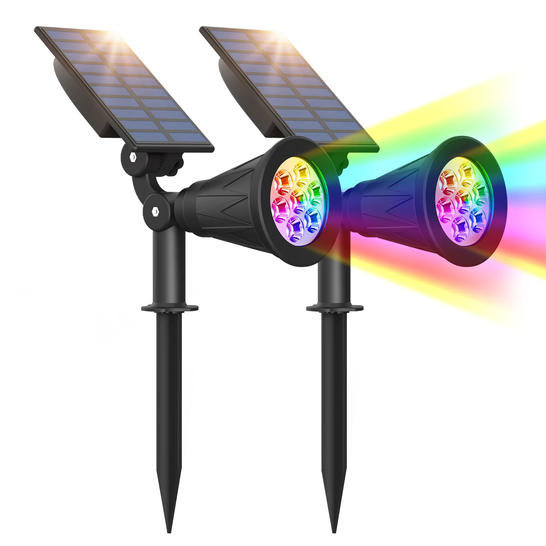 Solar Lights Outdoor 7 LED Lawn Garden Outdoor Lamp RGB Multi-Color Doorway Path Lighting Decoration Landscape Solar Spotlights