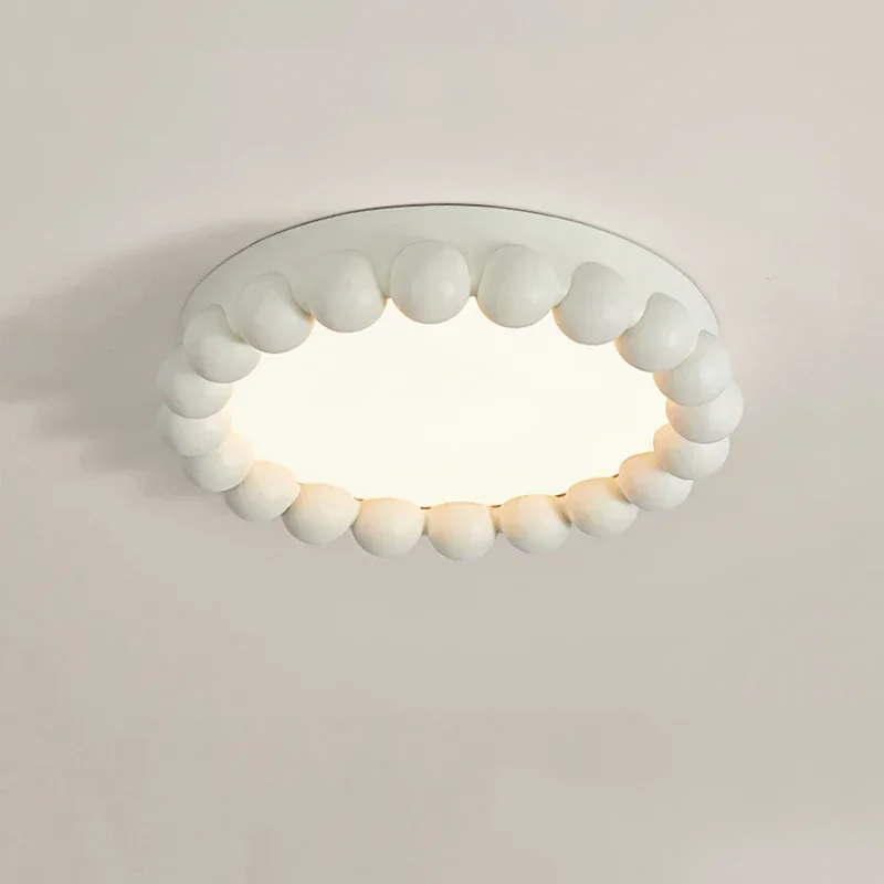

Nordic Cream Style Children's Bedroom Circular Ceiling Light Modern Quiet Windproof Cloakroom Living Room Led Decoration Lamp