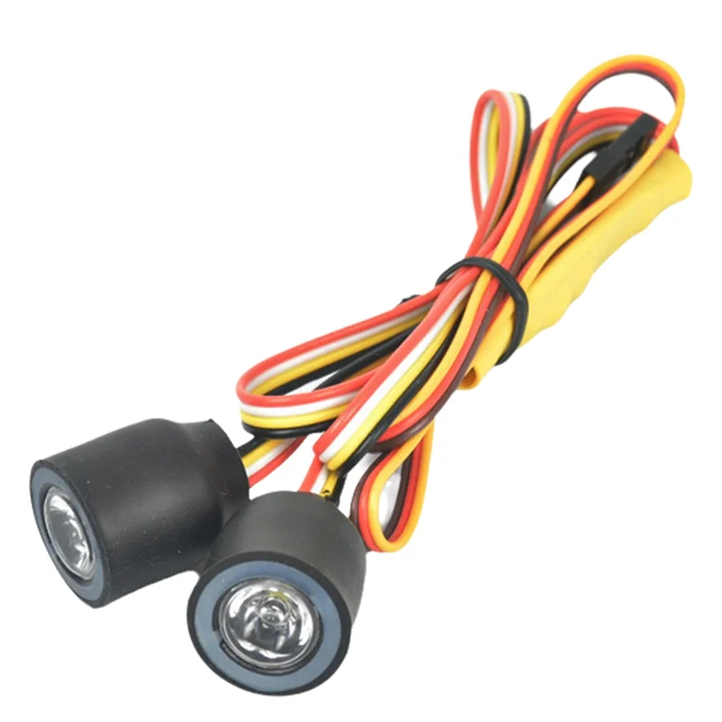 AA60-Universal multifuncional rc carro 2led lâmpada de luz farol para 1/10 rastreador axial scx10 trx4 d90 jeep wrangler 90046 90047