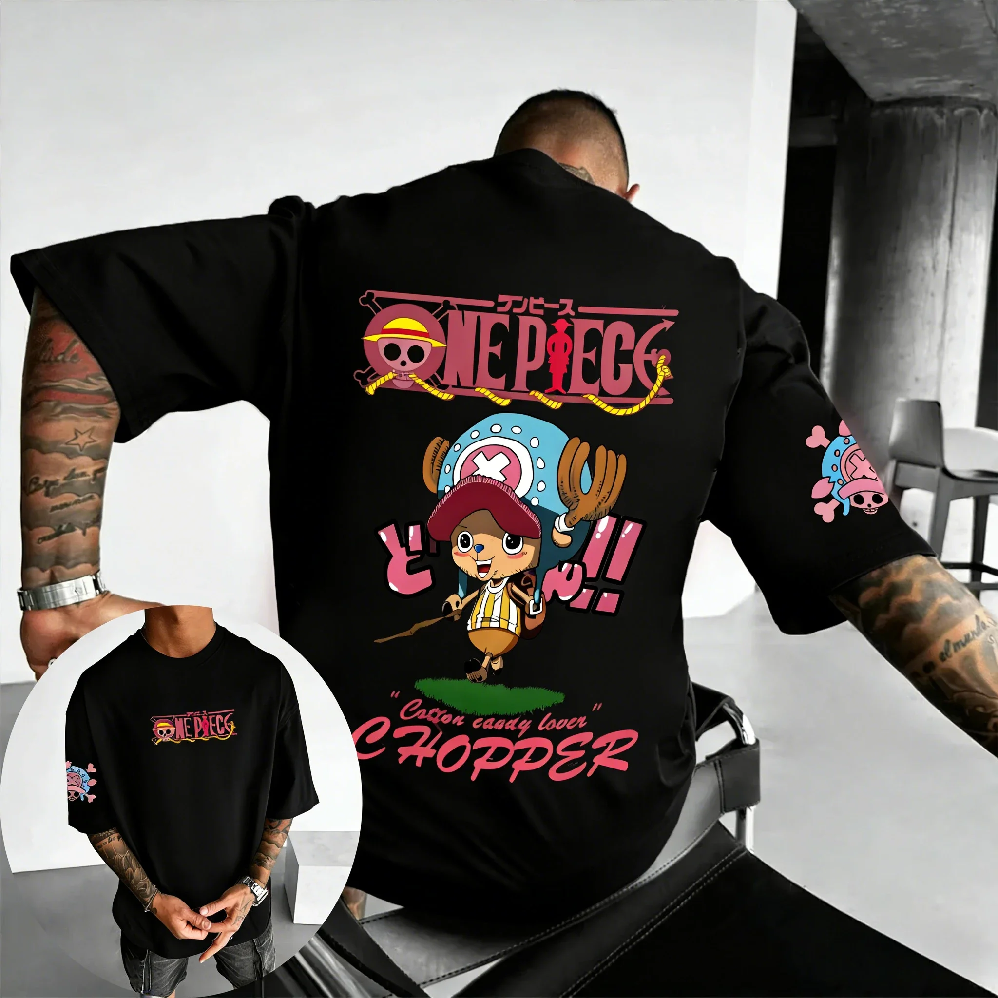 

ONE PIECE Anime Summer Men's and Women's T-shirt New Tony Tony Chopper Joint Street Hip Hop Daily Casual Parent Child Top