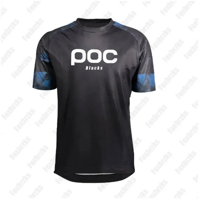 Blacks poc-Camiseta de manga corta para motocicleta, camisa de equipo de bicicleta de montaña, descenso, MTB, todoterreno, DH, MX, locomotora, 2024