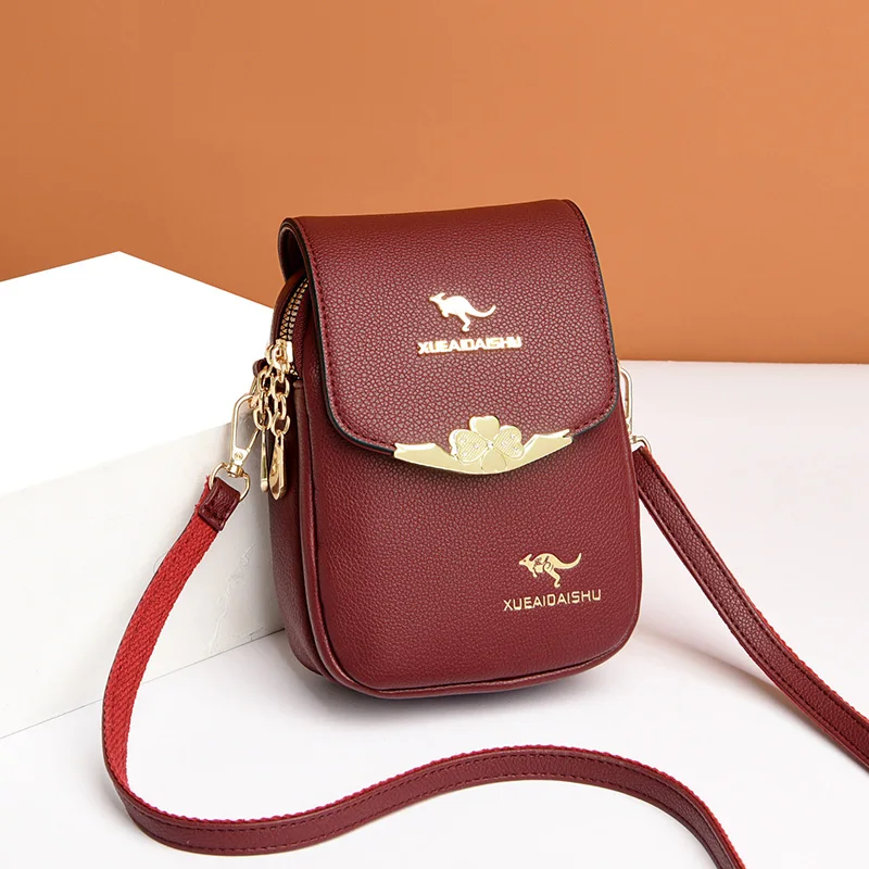 Mobile phone bag Ladies Crossbody Messenger Bags Women Shoulder Bag Simple Phone Wallet Mini PU Leather Card Holder Female Purse