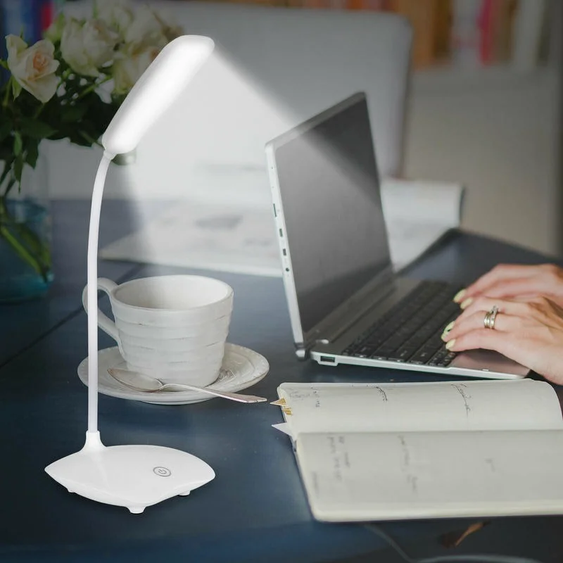LED Three-Speed Dimming Reading Lamp USB Charging Plug-in White Warm Eye Protection Student Table Light Study Night Lights