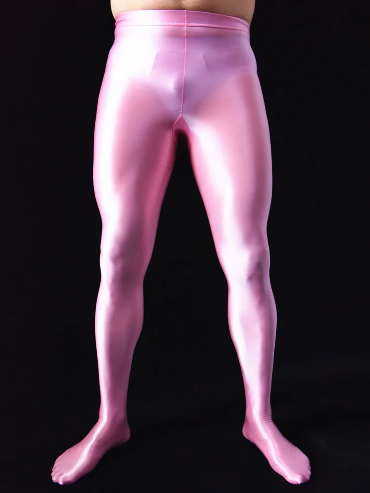 

Сексуальные мужские колготки с U-образной выпуклой сумкой, высокоэластичные узкие леггинсы, прозрачные блестящие глянцевые женские колготки с открытой промежностью ярких цветов