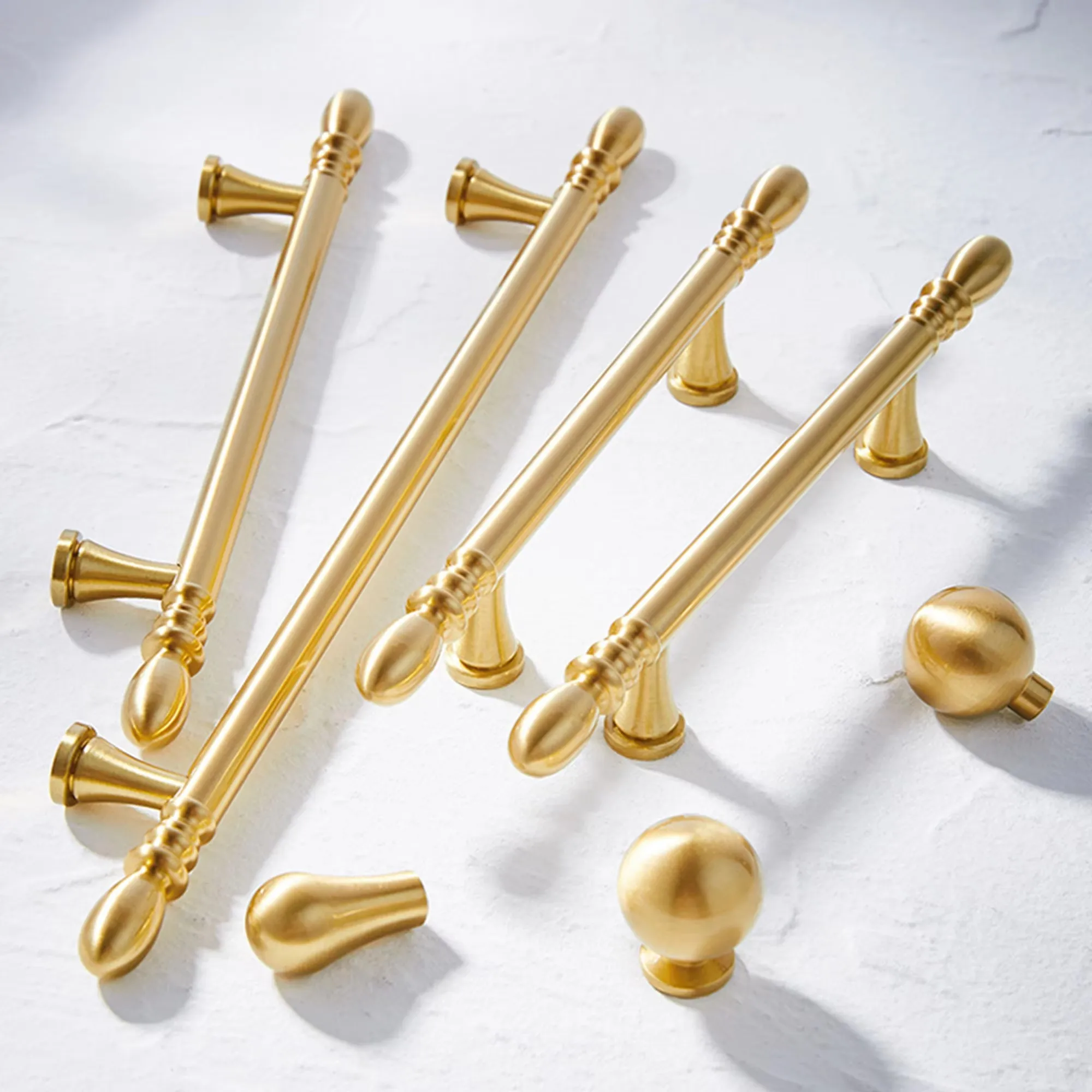 MFYS Solid Brass Cabinet Knobs and Handles Stain Brass Bathroom Furniture Handle Luxury Kitchen Cupboard Door Knob Wardrobe Pull