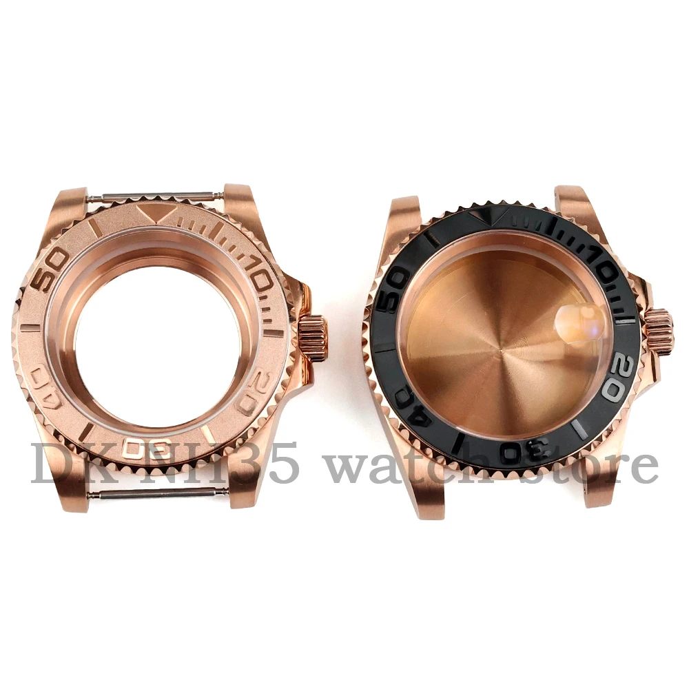 

40mm Rose Gold Watch Case Waterproof For Nh34 Nh35 Nh36 Movement 28.5mm Dial Stainless Steel Submariner GMT Yacht-Master Case
