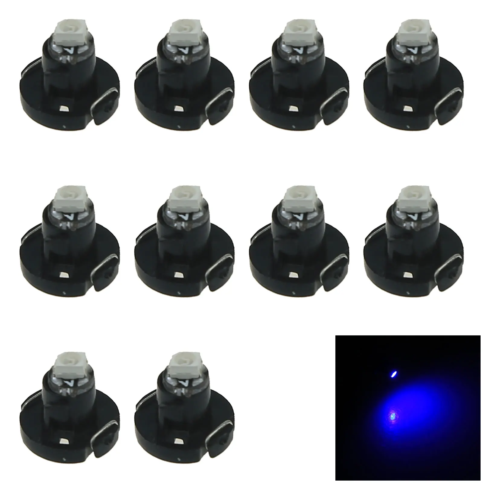 

10x Blue RV T4.2 Blub NEO Dash Twist розетка, лампа управления HVAC, 1 излучатель 1210 SMD СВЕТОДИОДНЫЙ 79674-S3N-941