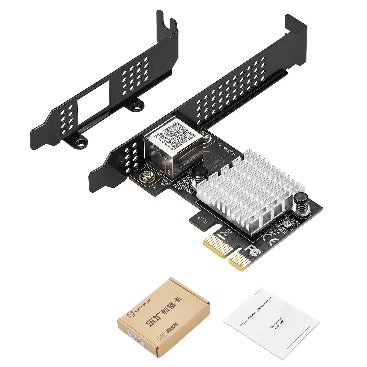 IOCREST Game PCIE Card 2500Mbps Gigabit Network Card 10/100/1000Mbps RTL8125B RJ45 Wired Computer PCI-E 2.5G Network Adapter LAN