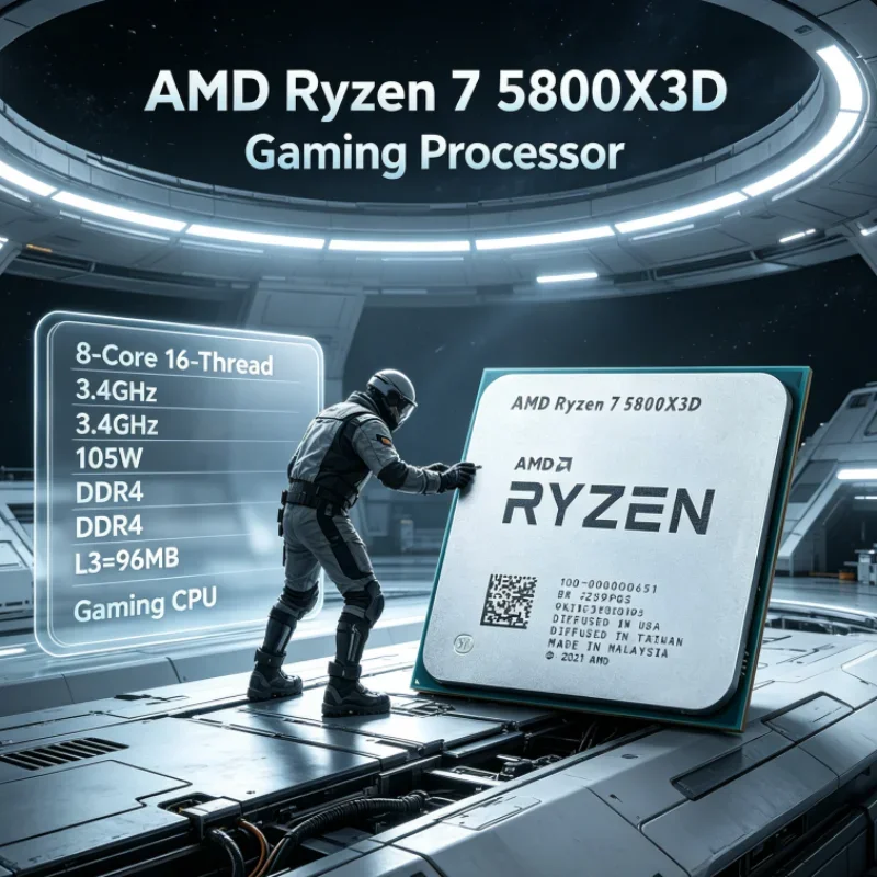 AMD R7 5800X3D 96 MB 8-Core 16-Thread 7nm Ryzen 7 CPU Processor Gaming Processor 105W DDR4 3.4 GHz for Gaming