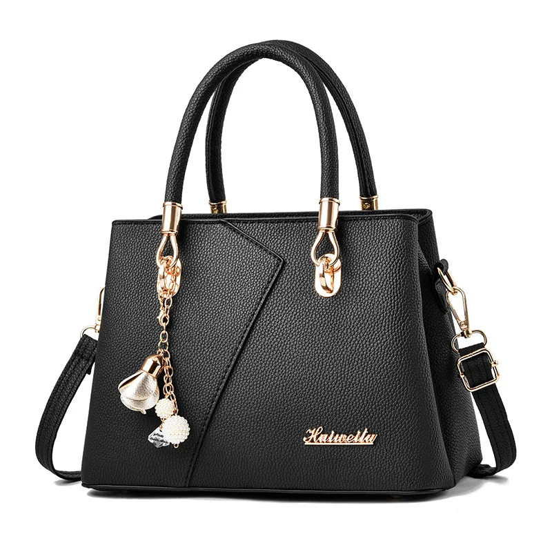 2023 Autumn/Winter New Fashion Middle aged Handbag Large Capacity Litchi Pattern One Shoulder Crossbody Bag