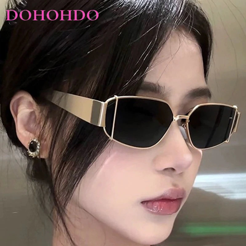

Punk Metal Y2K Oval Frame Women's Sunglasses Luxury Brand Design Men's Sun Glasses Summer Traveling Drive Fashion Goggles UV400