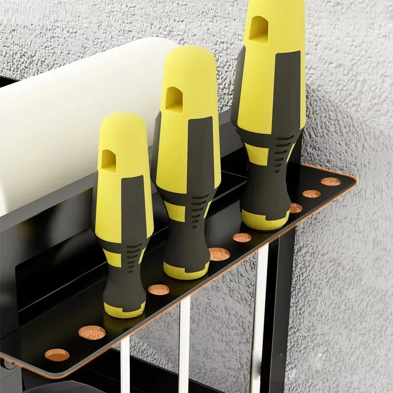 Soporte de taladro multifuncional, organizador de herramientas eléctricas de alta resistencia montado en la pared, estante de almacenamiento de taladro inalámbrico para garaje