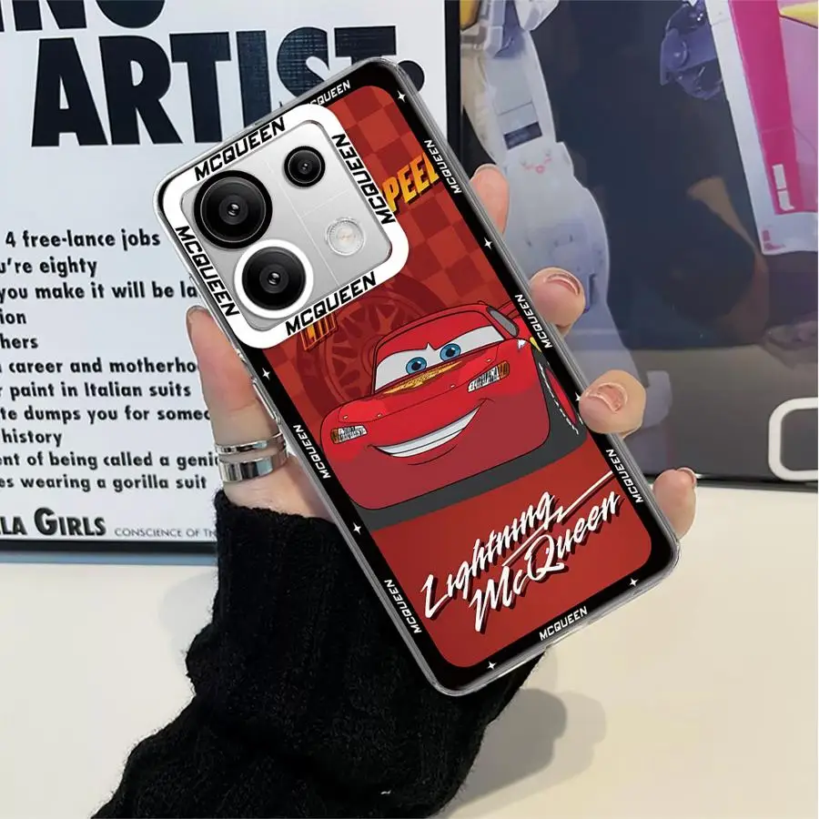 Sarung ponsel lunak bening McQueen Lightning Disney untuk Xiaomi Redmi Note 11 12 Pro Plus 10 9T 10T 11S 8 Pro 9 Note 11 12s