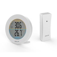 Baldr Round LCD Display Digital Home Thermometer Round In/Outdoor Wall Table Temperatue Record Trend Monitor C/F Wireless Sensor