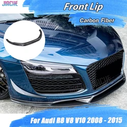 Carbon Fiber Front Bumper Lip Spoiler Chin Splitters Body Kits For Audi R8 V8 V10 2008 - 2015 FRP Black Front Lip Car Styling