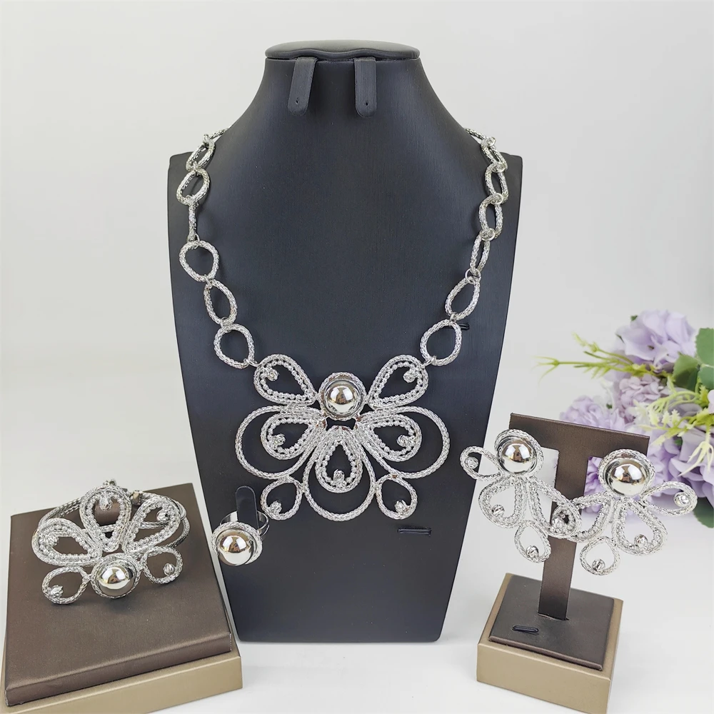 

Серебряный позолоченный простой ювелирный набор для женщин: уникальные серьги, колье, браслет и кольцо в винтажном стиле для вечеринок