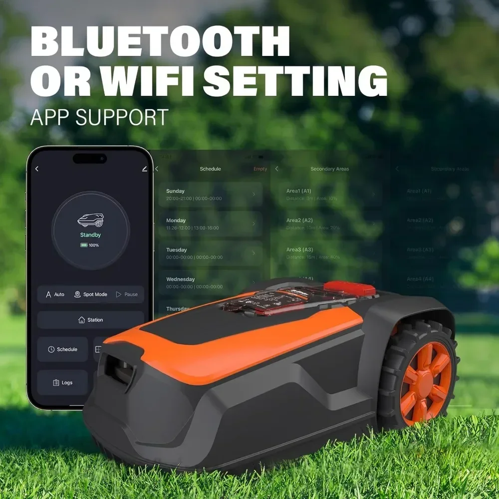 

A Robot Lawn Mower Automatic Robot Mower APP Controlled with Schedule Self-Charging Bluetooth/Wi-Fi Connected Robotic
