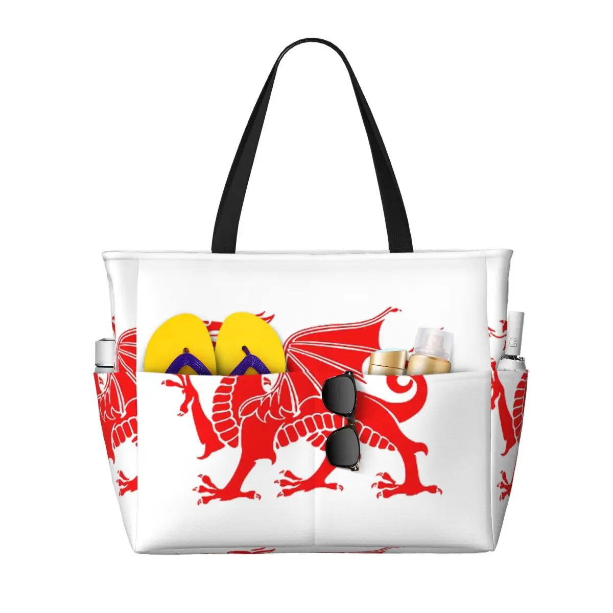 

Wrexham Dragons Beach Tote Bag Sport Gym Yoga Duffle Large Tote Bag Women Travel Bag Fitness bag