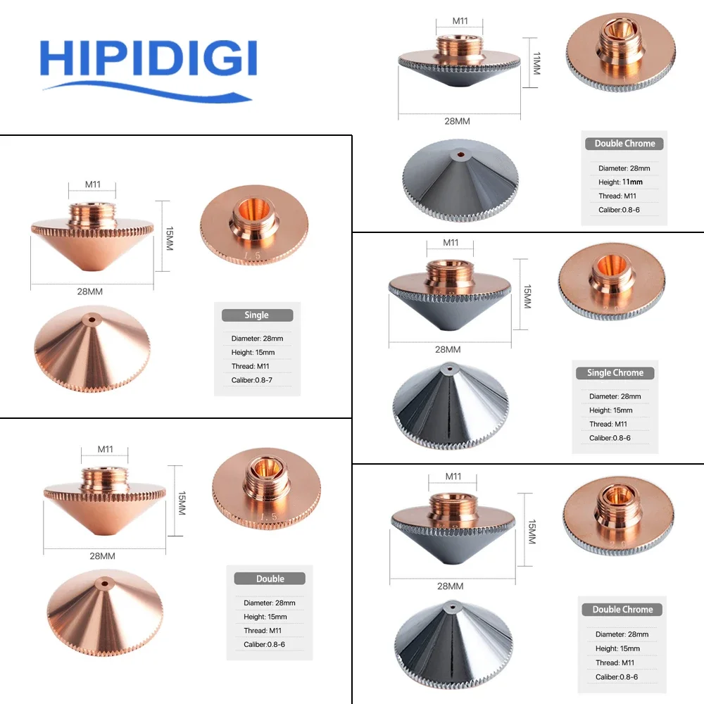 Laser Nozzle Single Double Layer Dia28 / 32mm for Raytools Precitec WSX HSG Bodor HANS Fiber Cutting Machine Parts Consumables