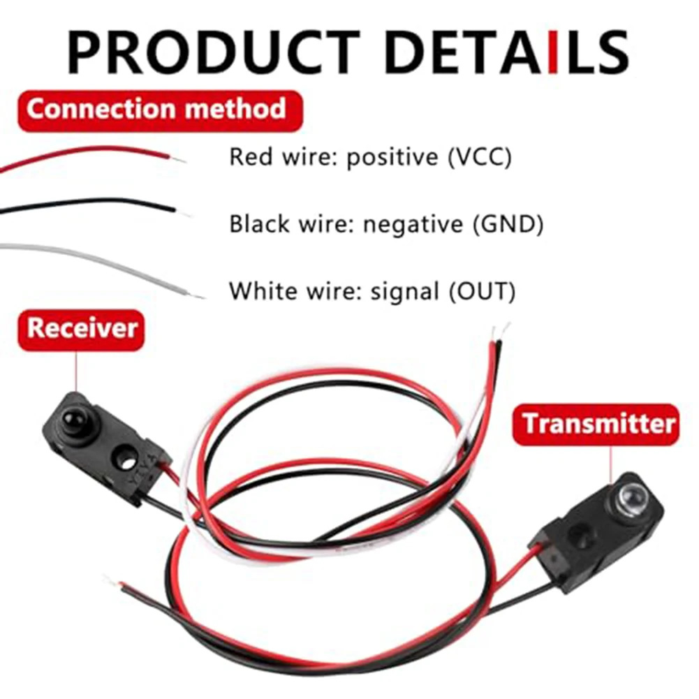 4 Pairs IR Break Beam Sensor 3MM LEDS Counting Module Photoelectric Switch DC5V Infrared Break Beam Sensors