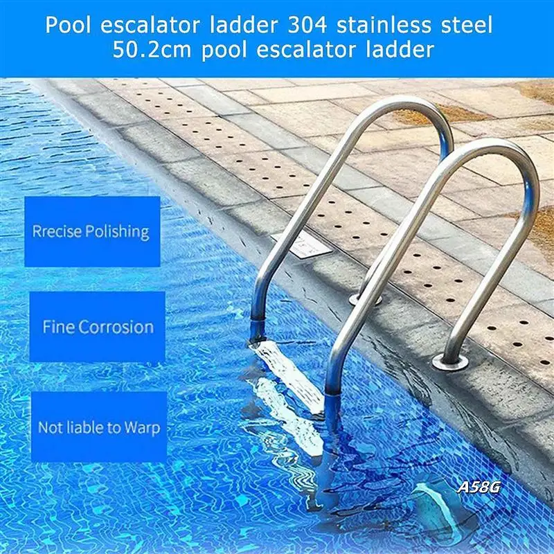 

4X Swimming Pool Ladder Rung Steps Stainless Steel Replacement Anti Slip Ladder Swimming Pool Accessories