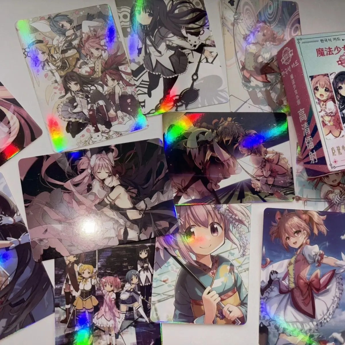 55PCS Anime Puella Magi Madoka Magica Akemi Homura Laser Small Card Peripheral Sticker Photo Postcard Poster Photo Collection