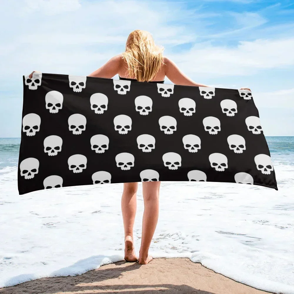 Black Witch Skull Moon Divination Beach Towel Household Item Bathroom Accessories Microfiber Bath Towels Mat Yoga Women Men Gift