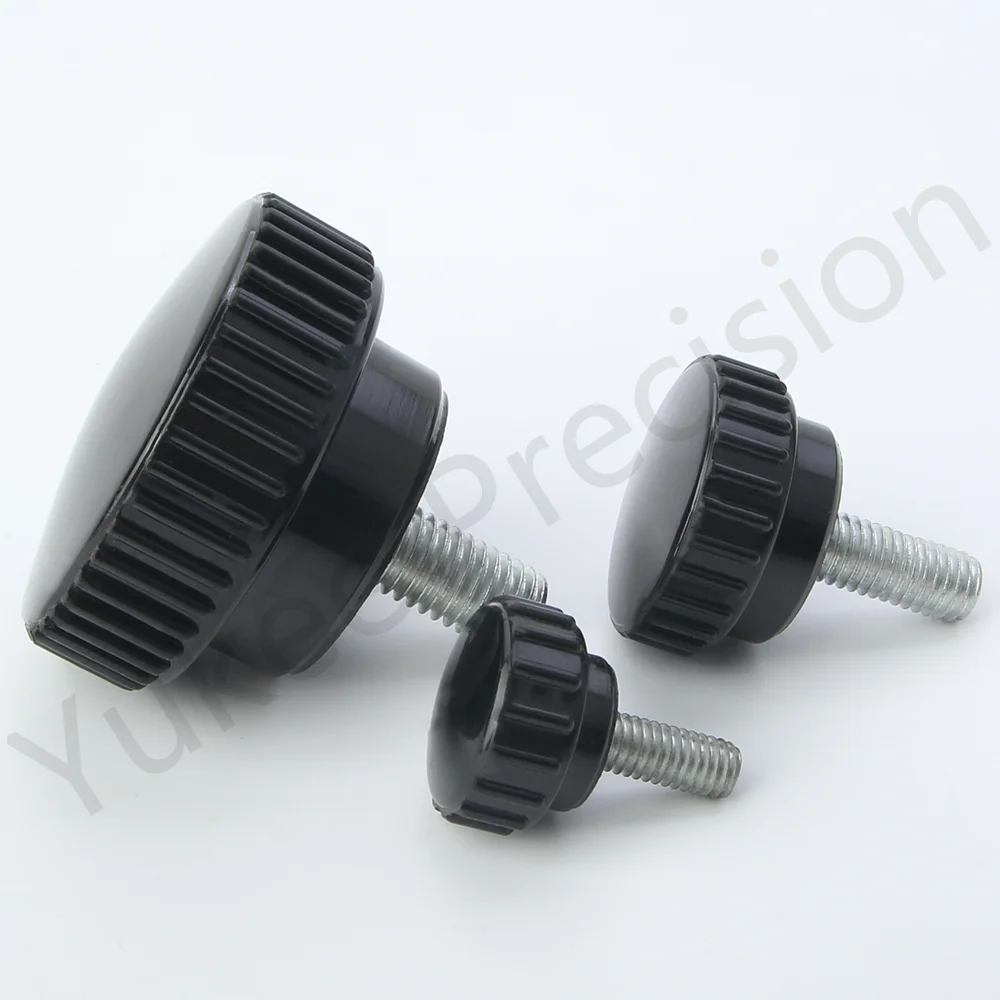 YK915 Bakelite Outer Thread Straight Stripe Handle Safe Electroplating Knob Adjustable Machine Tool Accessory