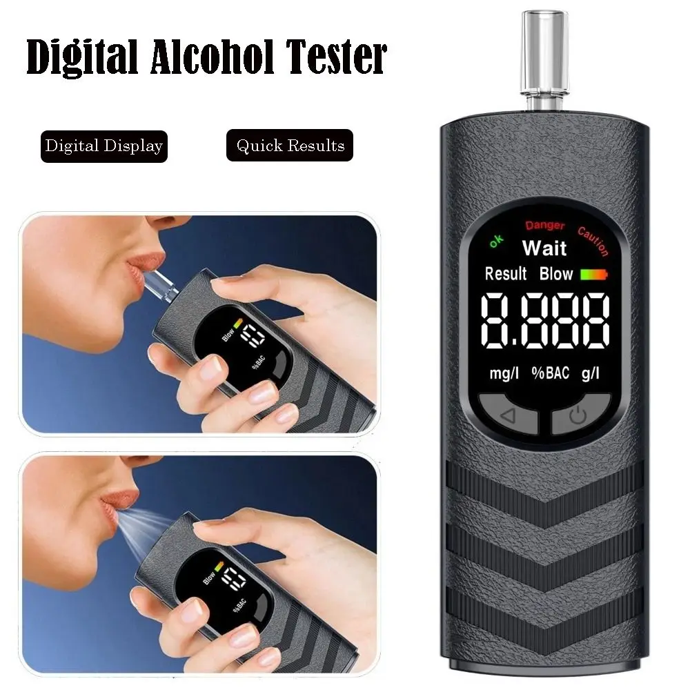 LCD Display Digital Alcohol Tester Digital Display Police Grade Alcohol Detector Breath Analysis Drunk Driving Test