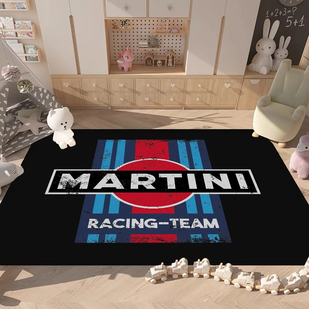 M-Martini Racing logo Room Mats Washable Non-Slip Living Room Sofa Chairs Area Mat Kitchen Alfombra